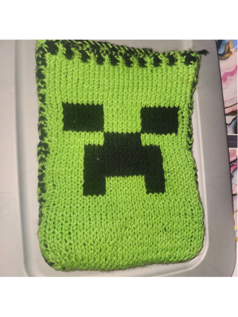 Minecraft Creeper Square Pouch Bag Green Game Character Accessory